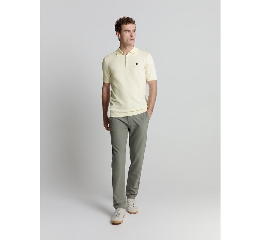 Pullover Short Sleeve Polo Button Solid Offwhite (27210351 - 011)