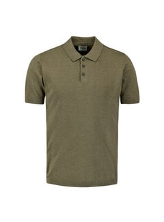 No Excess No Excess Pullover Short Sleeve Polo Button Solid Dark Moss (27230354SN - 186)