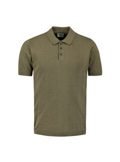 No Excess Pullover Short Sleeve Polo Button Solid Dark Moss (27230354SN - 186)