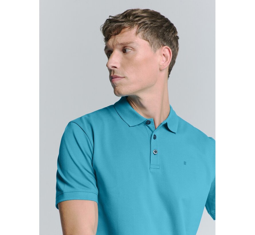 Polo Pique Solid Stretch Seablue (27390260SN - 039)