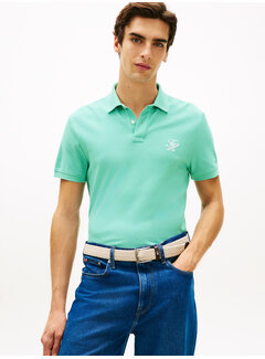 Tommy Hilfiger Tommy Hilfiger Polo TH Script Regular Fit Arctic Aqua (MW0MW43046 - CSR)
