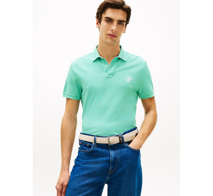 Polo TH Script Regular Fit Arctic Aqua (MW0MW43046 - CSR)