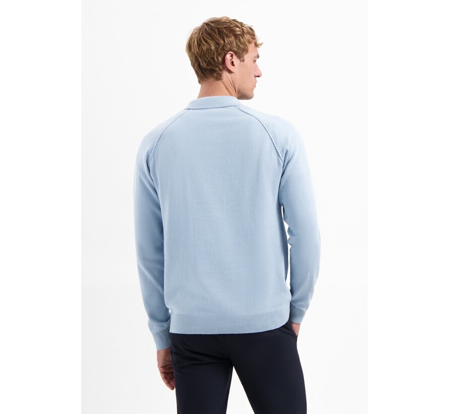 Pullover Polo Half Zip Solid Dusty Blue (29230962SN - 138)