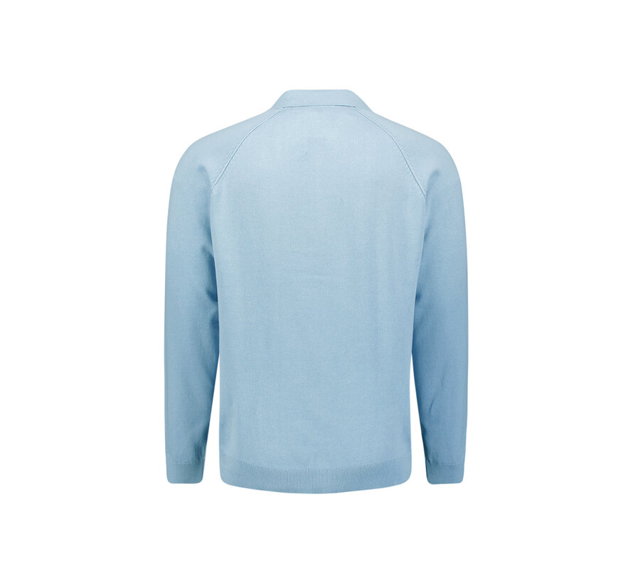 Pullover Polo Half Zip Solid Dusty Blue (29230962SN - 138)