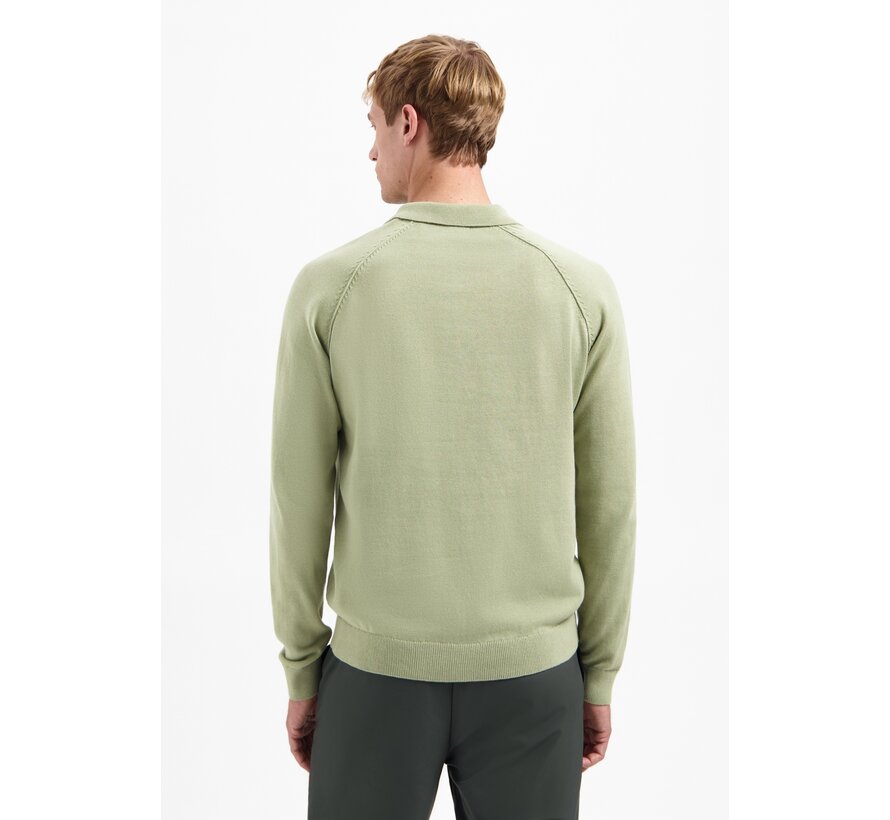 Pullover Polo Half Zip Solid Light Moss (29230962SN - 197)