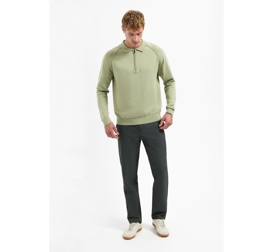 Pullover Polo Half Zip Solid Light Moss (29230962SN - 197)