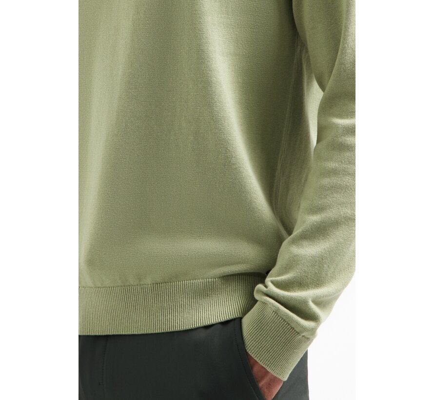 Pullover Polo Half Zip Solid Light Moss (29230962SN - 197)