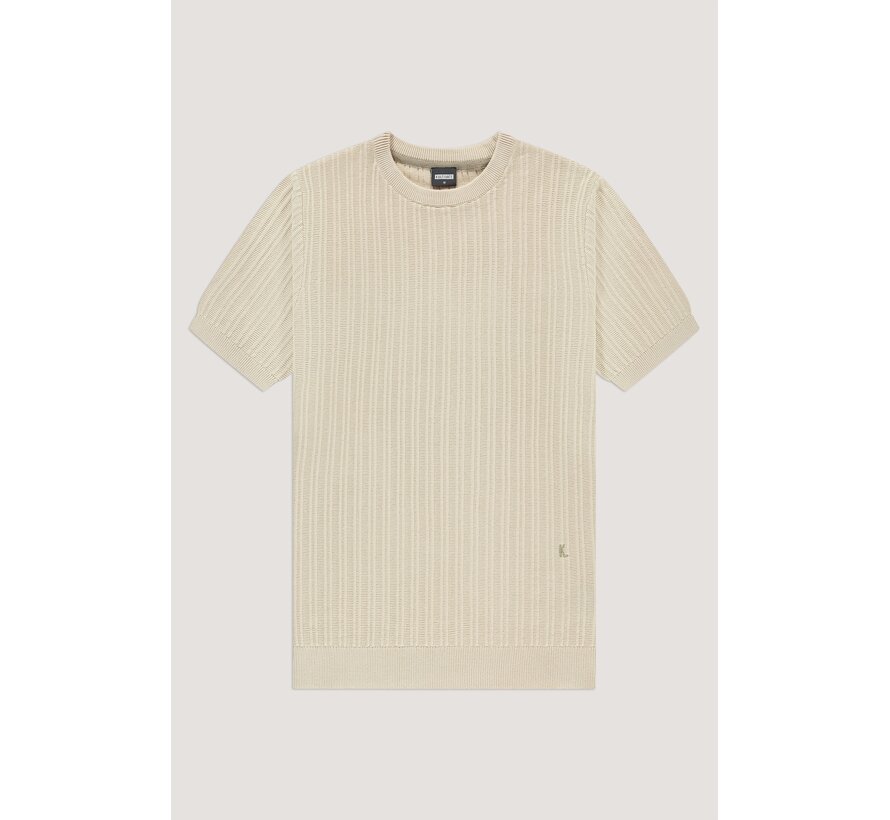 Knitted T-shirt TS Vertical Ecru (2401080205 - 203)