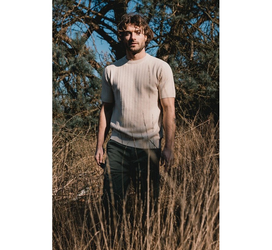 Knitted T-shirt TS Vertical Ecru (2401080205 - 203)
