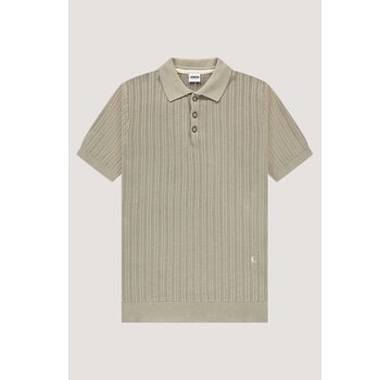 Kultivate Kultivate Knitted Polo PL Vertical Seneca Rock (2401080400 - 194)