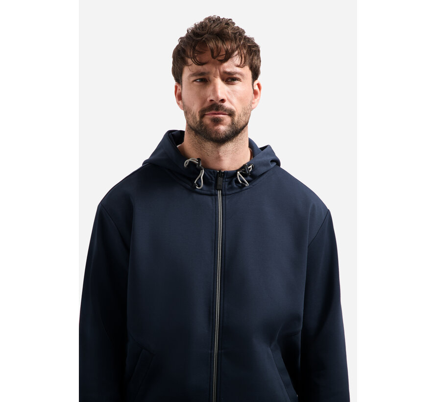 Sweat Vest Full Zipper Hooded Interlock Night Navy (31100102 - 078)