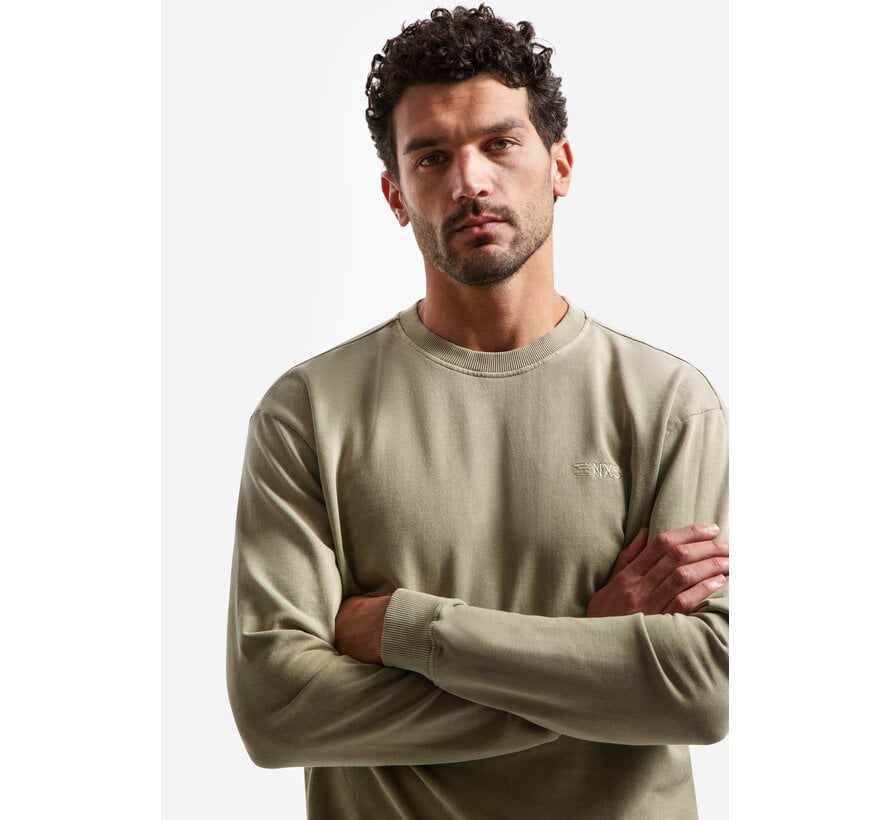 No Excess Sweater Crewneck French Terry Garment Dyed  (31110116 - 346)