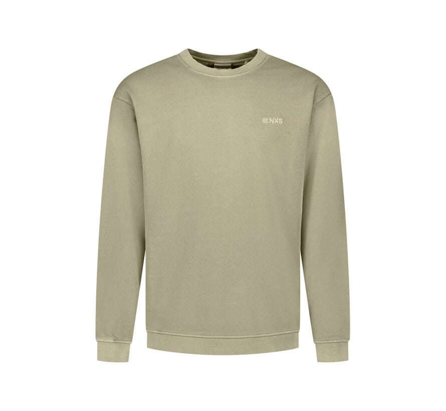 No Excess Sweater Crewneck French Terry Garment Dyed  (31110116 - 346)