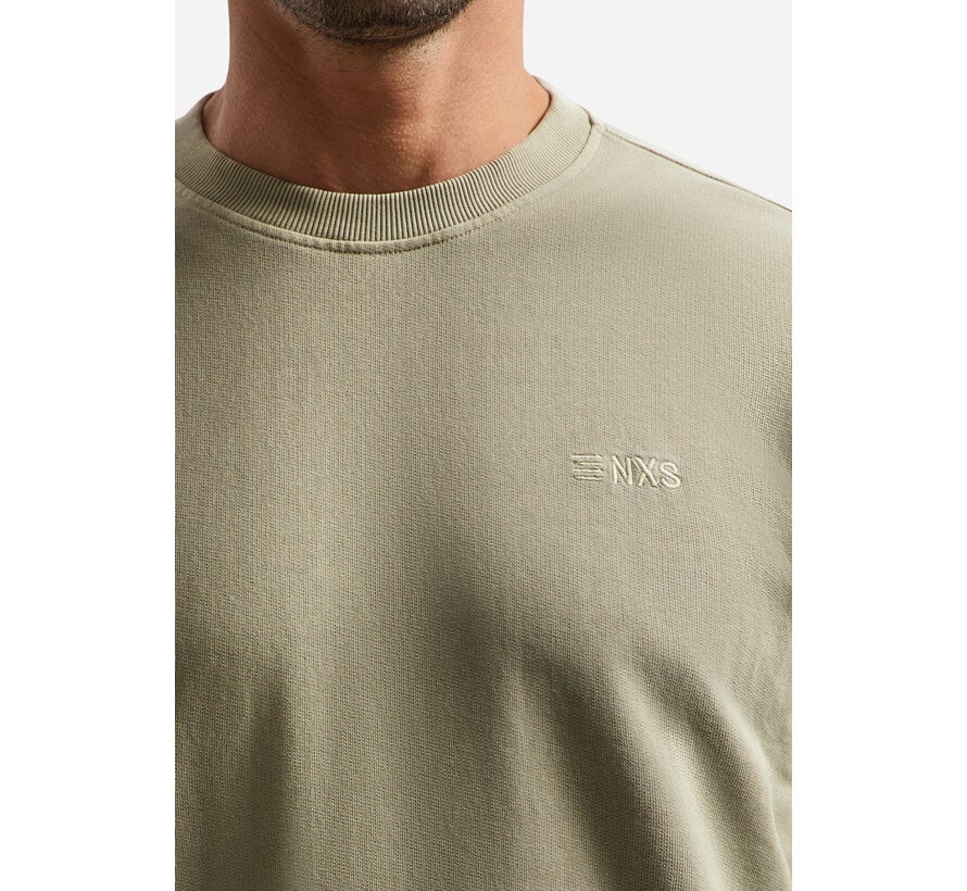 No Excess Sweater Crewneck French Terry Garment Dyed  (31110116 - 346)