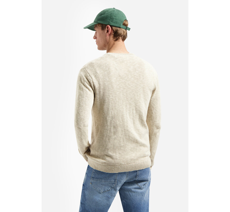 Pullover Crewneck Slub With Linen Desert (31210205 - 045)