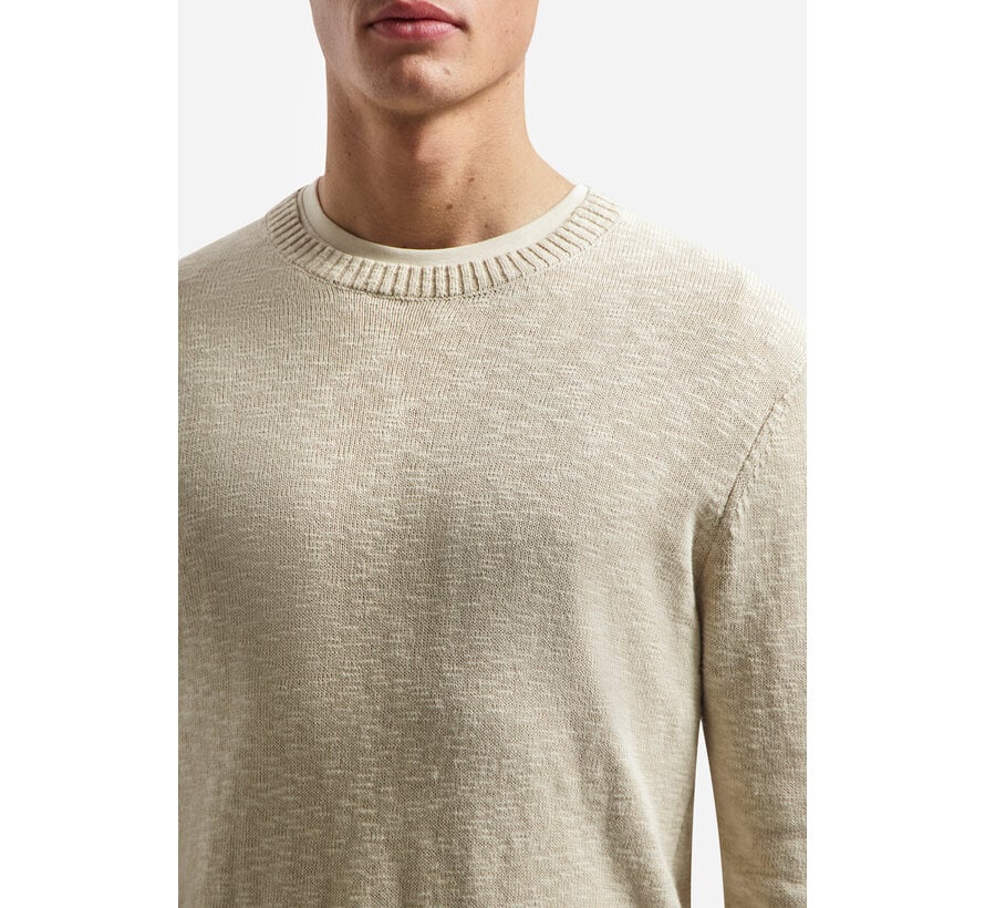 No Excess Pullover Crewneck Slub With Linen Desert (31210205 - 045)