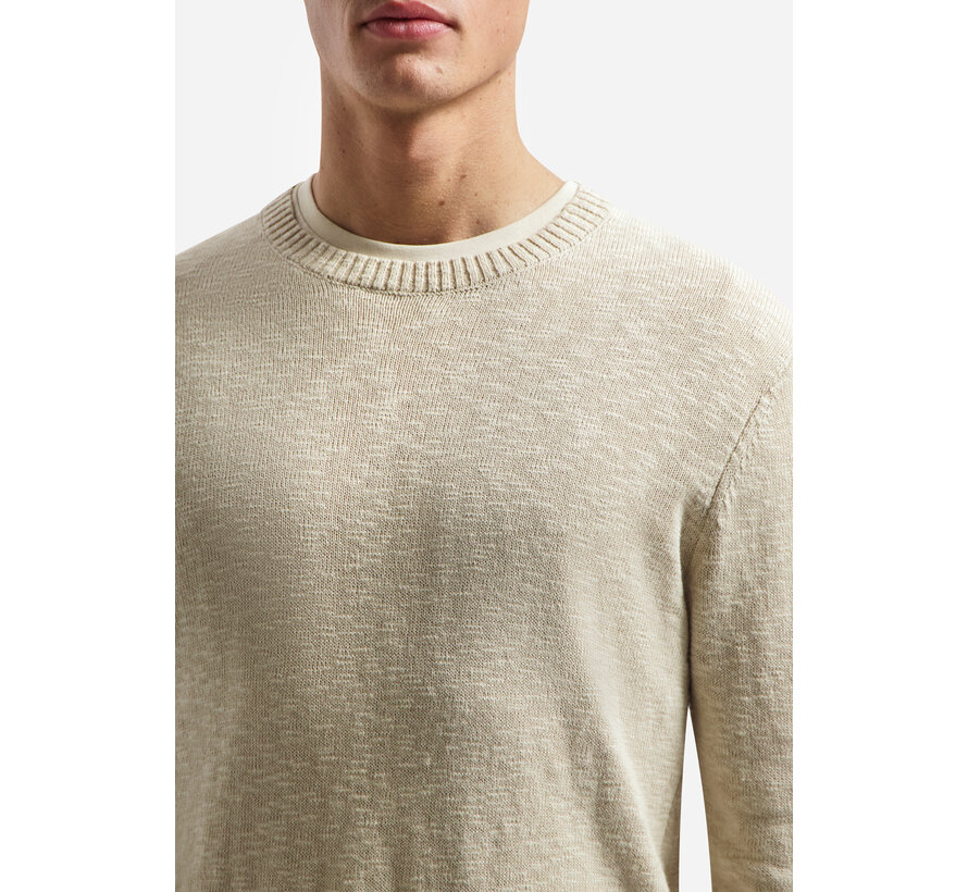 Pullover Crewneck Slub With Linen Desert (31210205 - 045)