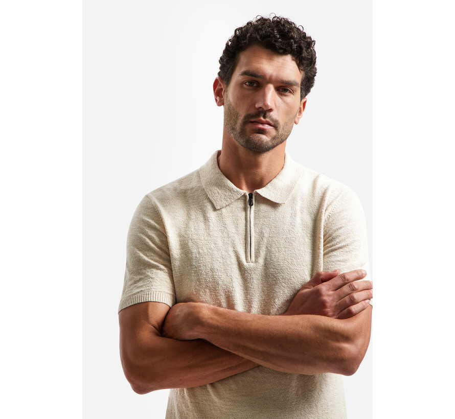 Pullover Short Sleeve Polo Zip Frote Desert (31220243 -  045)