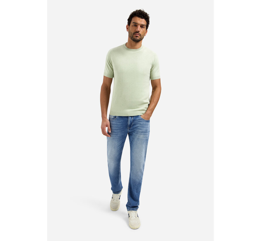 Pullover Short Sleeve Crew Neck Melange Green (31220293SN - 050)