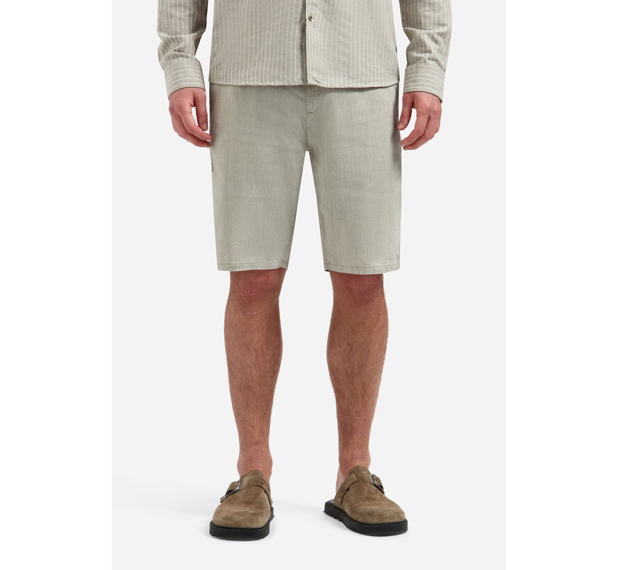 No Excess Short Chino With Linen Taupe (318190321 - 044)