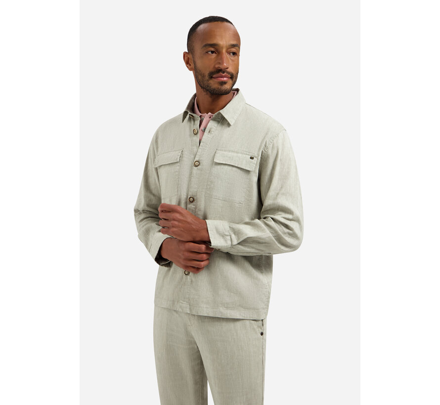 Overshirt Full Button 2-Tone With Linen Taupe (31510210 - 044)