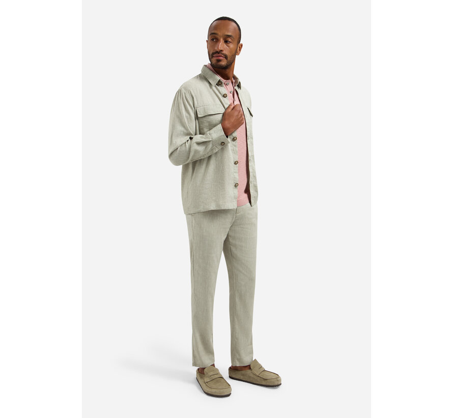 Overshirt Full Button 2-Tone With Linen Taupe (31510210 - 044)