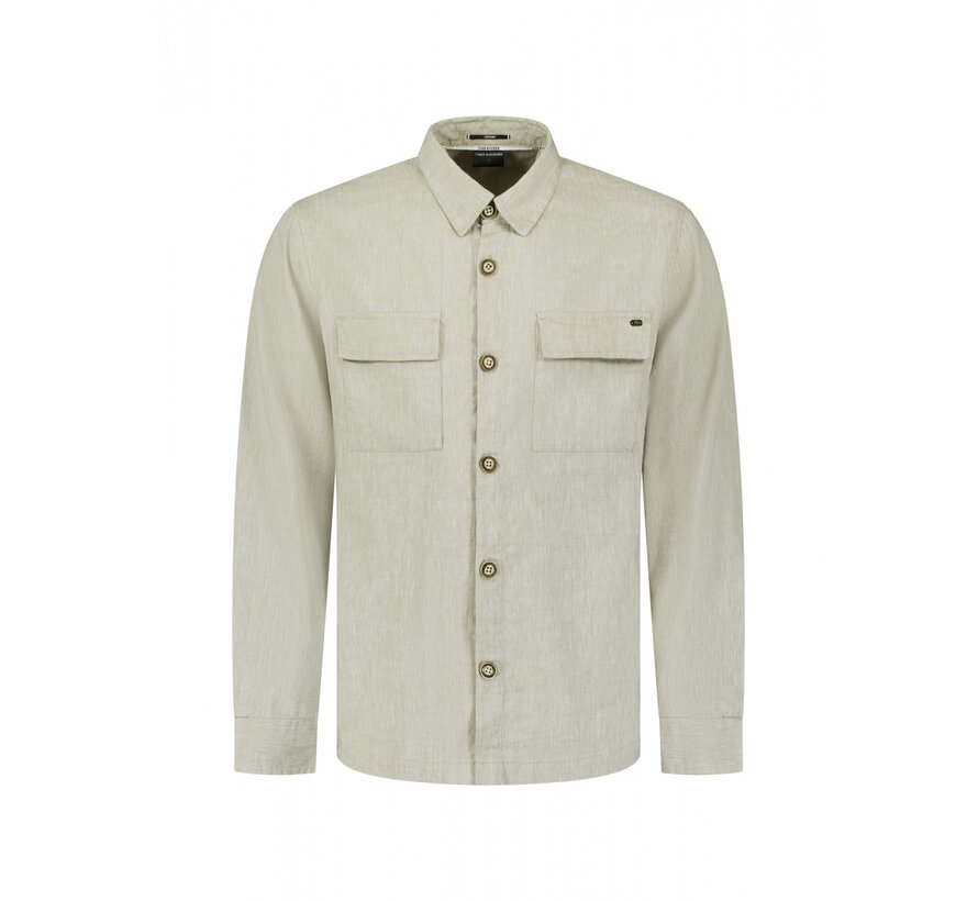 Overshirt Full Button 2-Tone With Linen Taupe (31510210 - 044)