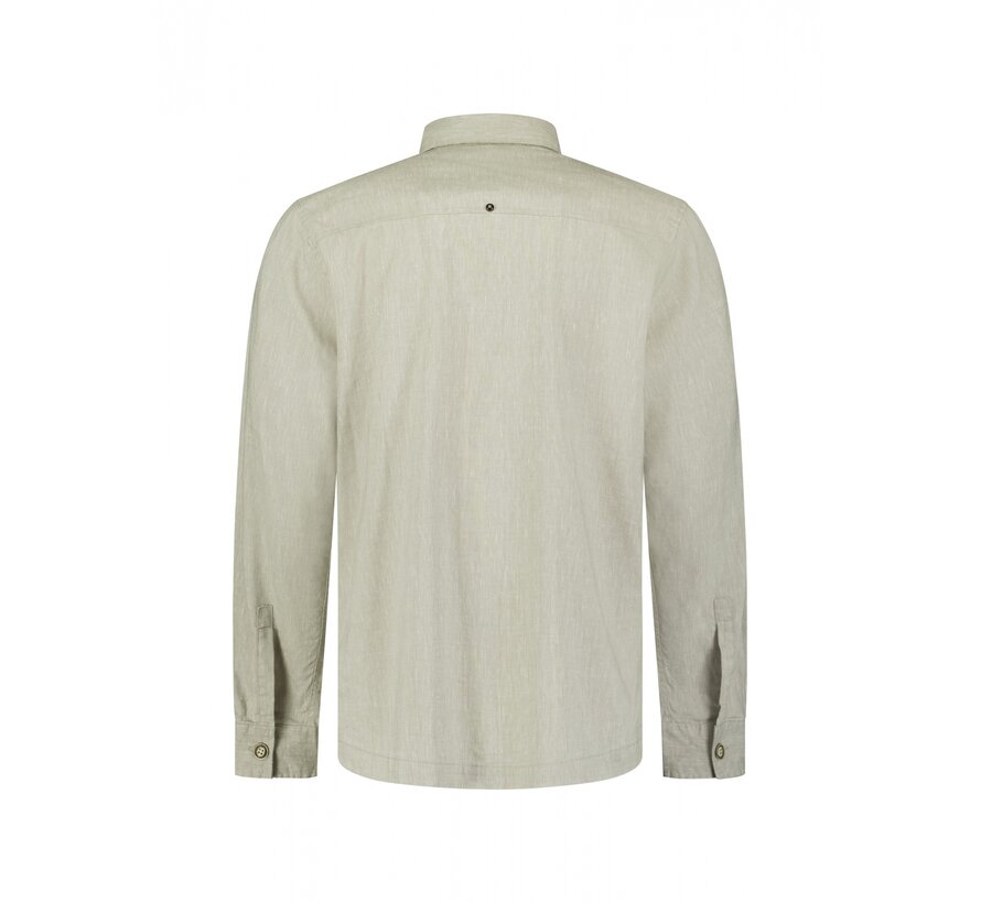 Overshirt Full Button 2-Tone With Linen Taupe (31510210 - 044)