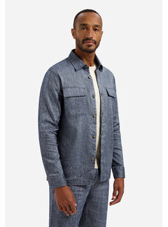 No Excess Overshirt Full Button 2-Tone With Linen Night (31510210 - 078)