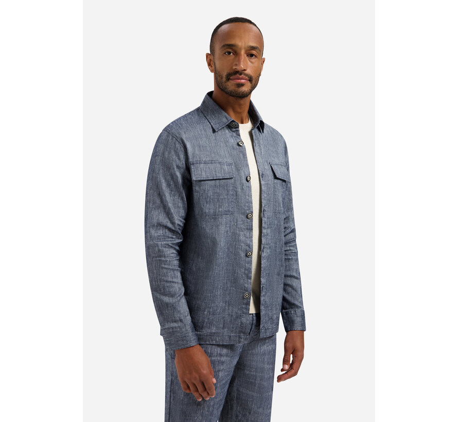 Overshirt Full Button 2-Tone With Linen Night (31510210 - 078)
