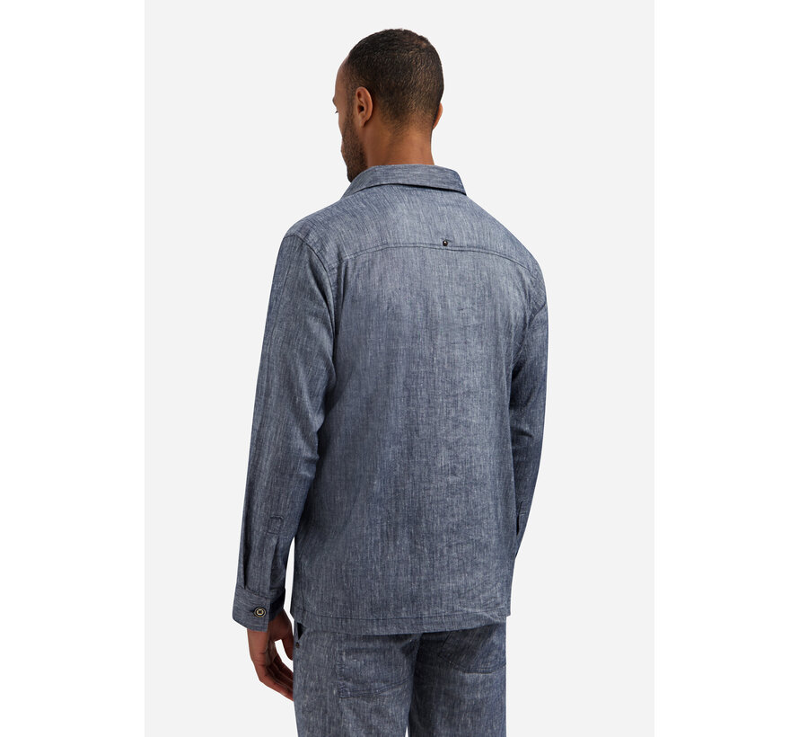 Overshirt Full Button 2-Tone With Linen Night (31510210 - 078)
