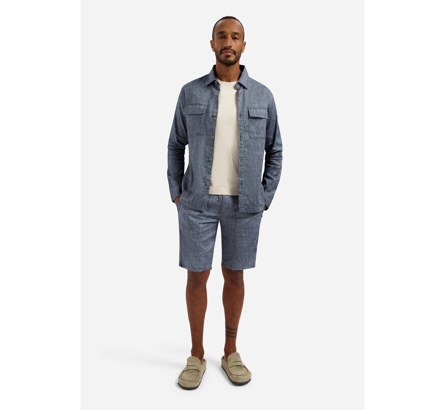 Overshirt Full Button 2-Tone With Linen Night (31510210 - 078)