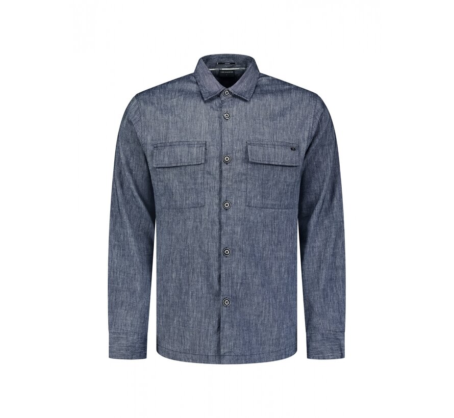 Overshirt Full Button 2-Tone With Linen Night (31510210 - 078)