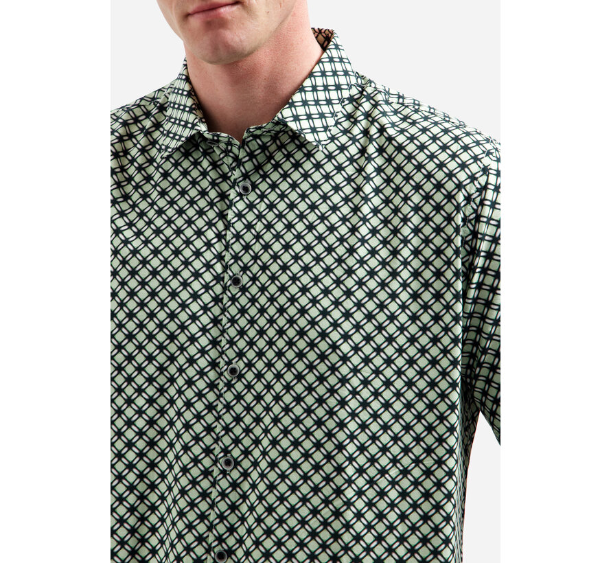 Shirt Short Sleeve Stretch Allover Printed Green (31490342 - 050)