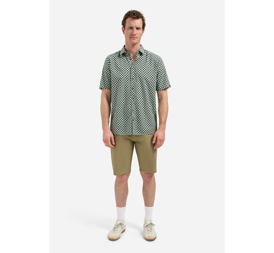 Shirt Short Sleeve Stretch Allover Printed Green (31490342 - 050)