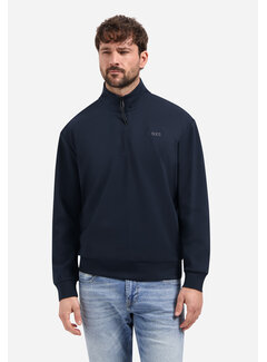 No Excess Sweater Half Zip Interlock Navy (31100103 - 078)