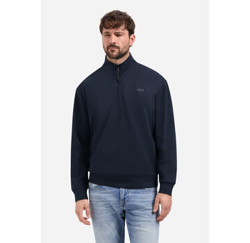 No Excess Sweater Half Zip Interlock Navy (31100103 - 078)