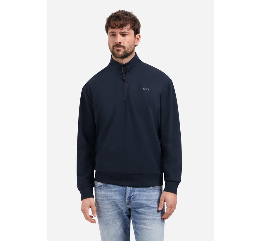 No Excess Sweater Half Zip Interlock Navy (31100103 - 078)