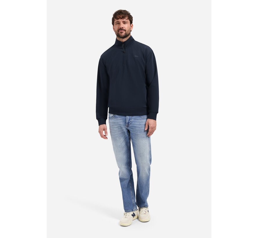 Sweater Half Zip Interlock Navy (31100103 - 078)