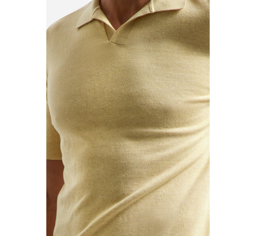 Pullover Short Sleeve V-Polo Melange Yellow (31220292SN - 070)