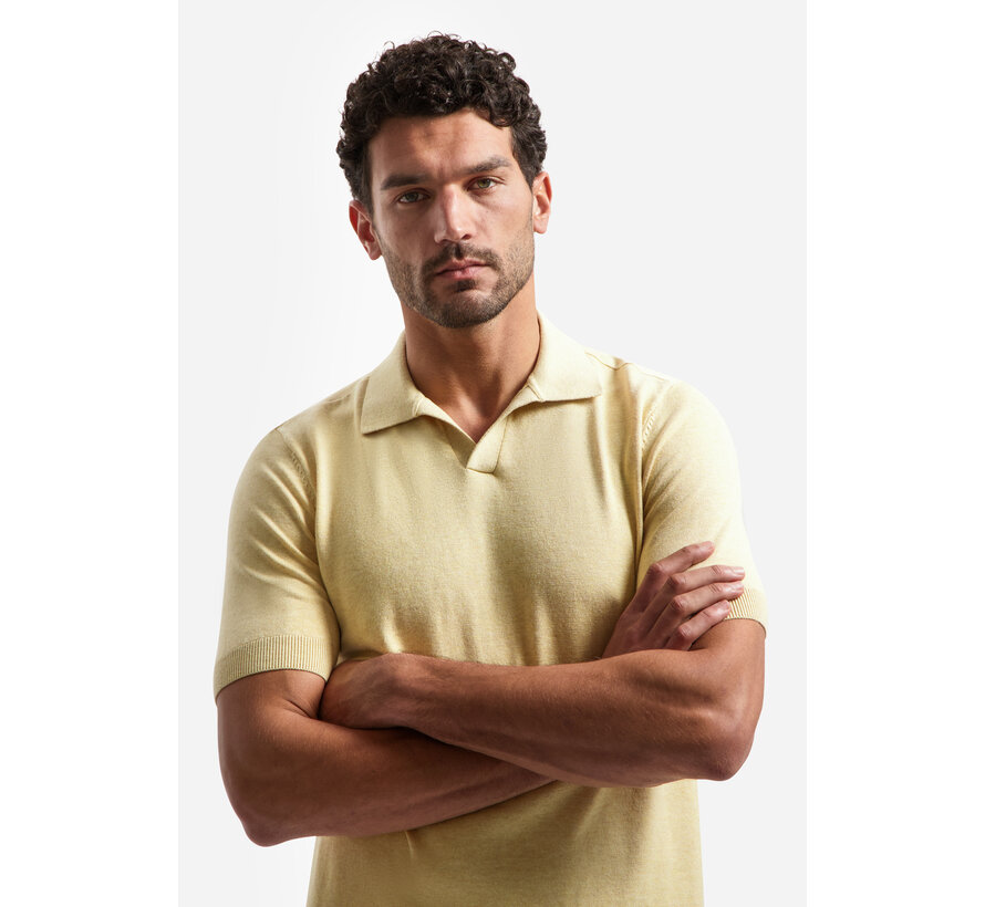 Pullover Short Sleeve V-Polo Melange Yellow (31220292SN - 070)