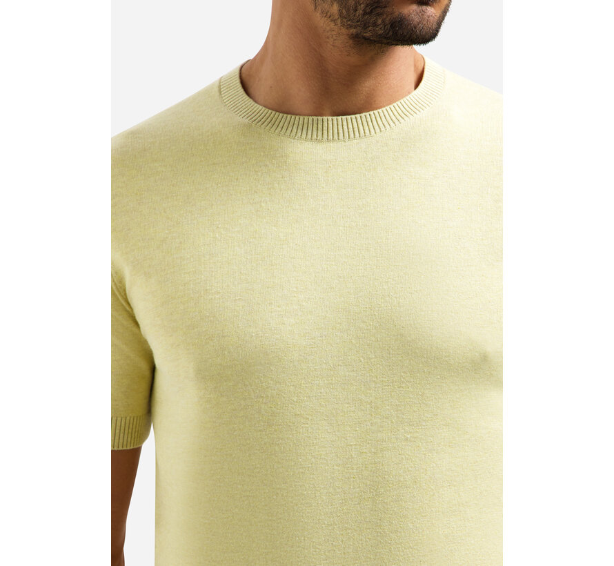 Pullover Short Sleeve Crew Neck Melange Yellow (31220293SN - 070)