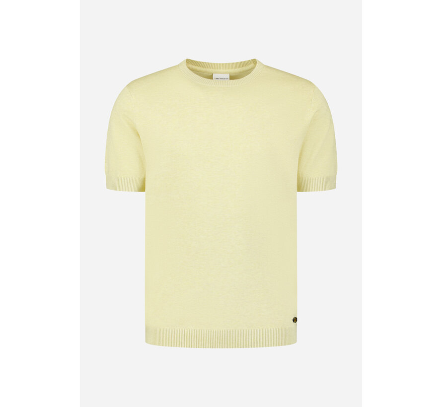 Pullover Short Sleeve Crew Neck Melange Yellow (31220293SN - 070)