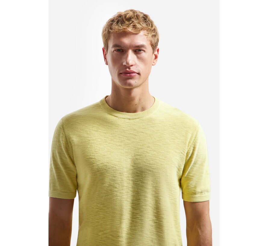 Pullover Short Sleeve Crew Neck Slub Yellow (31240262SN - 070)
