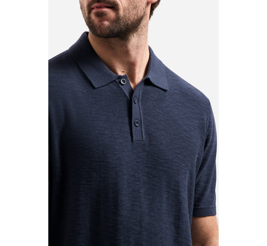 Polo Pullover Short Sleeve Slub Navy (31240263SN - 078)