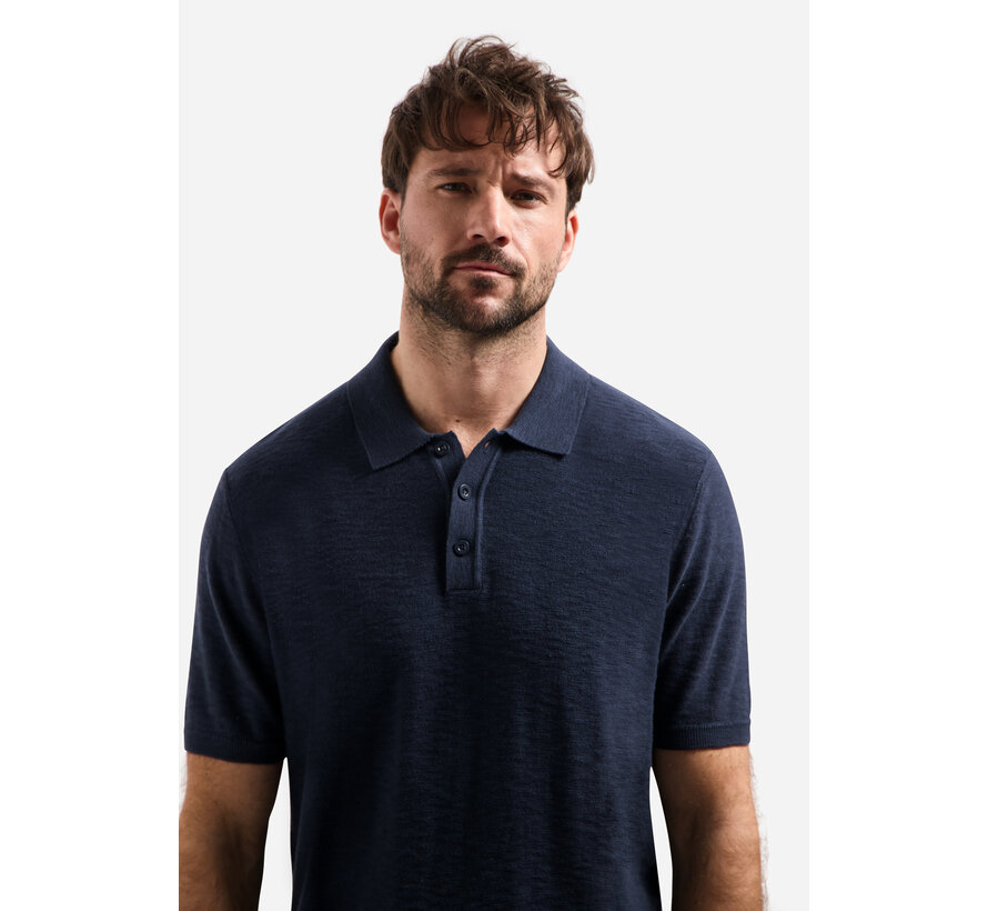 Polo Pullover Short Sleeve Slub Navy (31240263SN - 078)