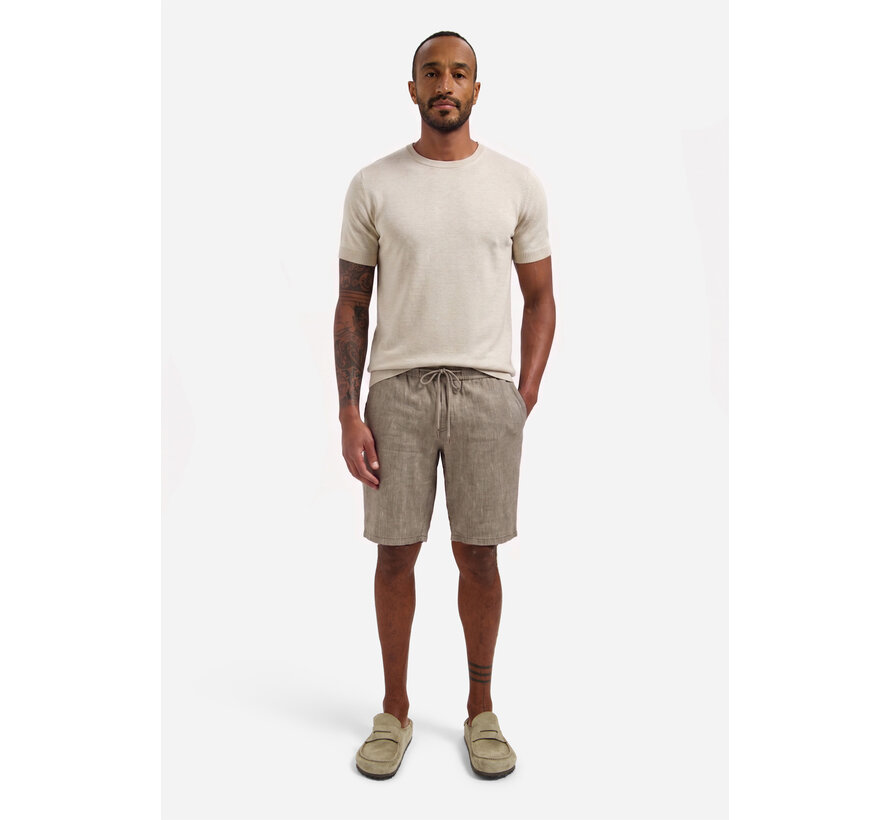 Short Chino With Linen Taupe (318190311 - 044)