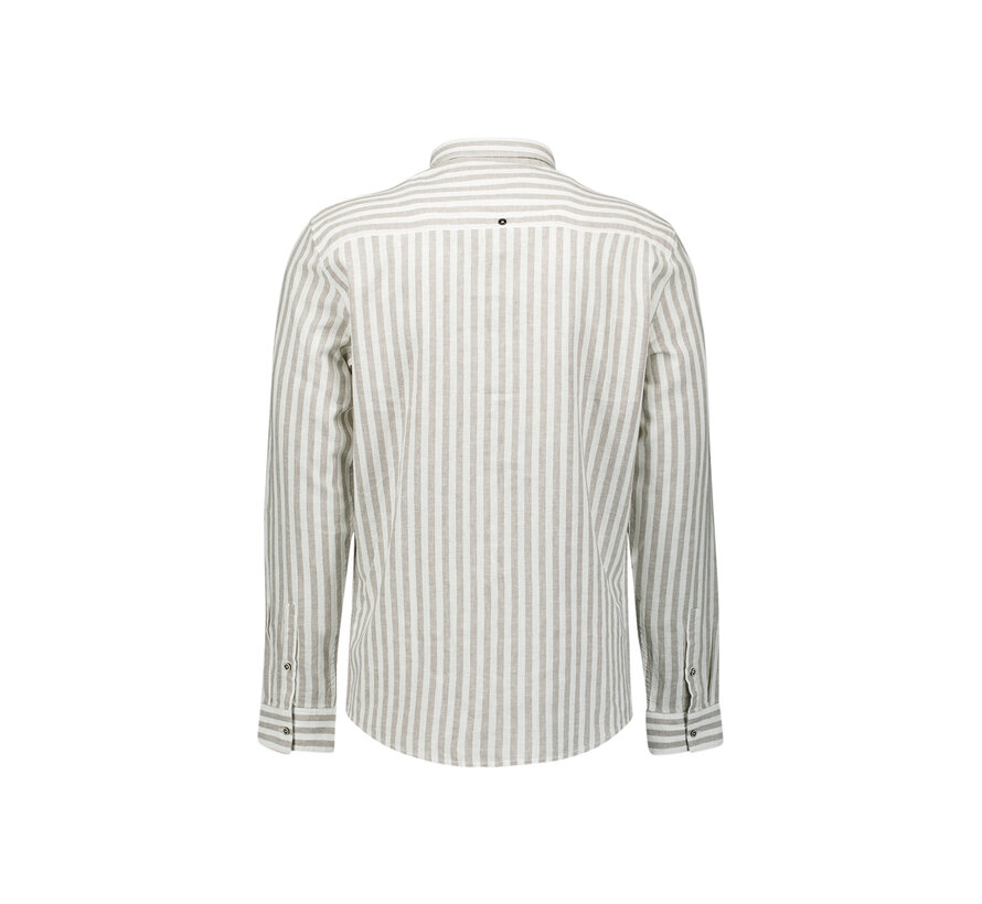 Overhemd Vertical Big Stripe With Linen Taupe (31470224 - 044)