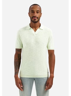 No Excess No Excess Pullover Short Sleeve V-Polo Slub Seagreen (31240266SN - 057)