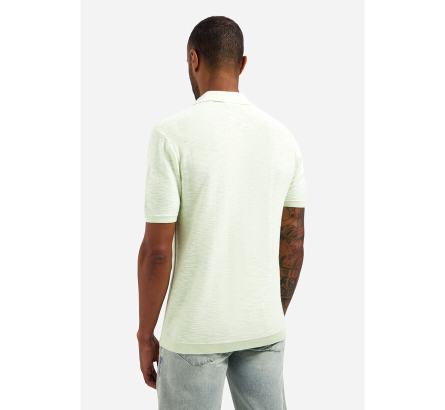 Pullover Short Sleeve V-Polo Slub Seagreen (31240266SN - 057)